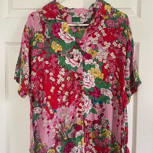 Kenzo Vintage 1980's Deadstock Floral Blouse